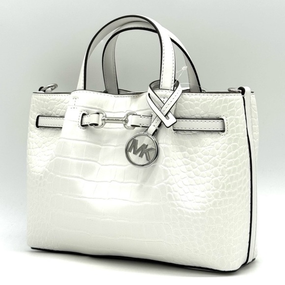 Michael Kors Carson Small Crocodile Embossed Satchel Bag
Optic White - Picture 2 of 10